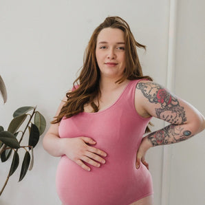 Justaucorps bretelles larges framboise (vieux rose) - Bébé LoupLait de Poule