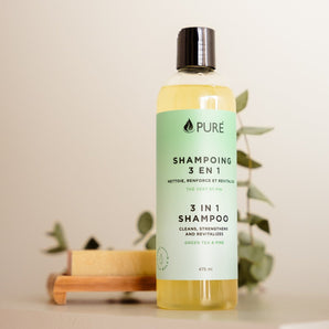 Shampoing 3 en 1 Thé vert et pin 475ml - Bébé LoupTotal fabrication