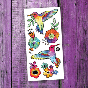 Tatouage temporaire Colibris - Bébé LoupPico tatouages temporaires