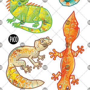 Tatouage temporaire Les lézards - Bébé LoupPico tatouages temporaires