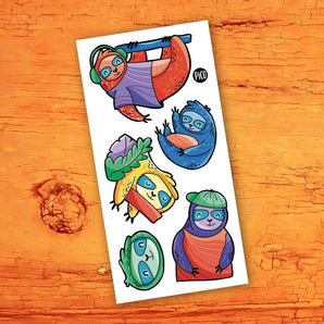 Tatouage temporaire Paresseux cools - Bébé LoupPico tatouages temporaires