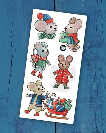 Tatouage temporaire Souris des neiges - Bébé LoupPico tatouages temporaires